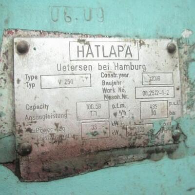 HATLAPA V250 Marine Equipment HAMWORTHY V250 Marine Compressor Parts